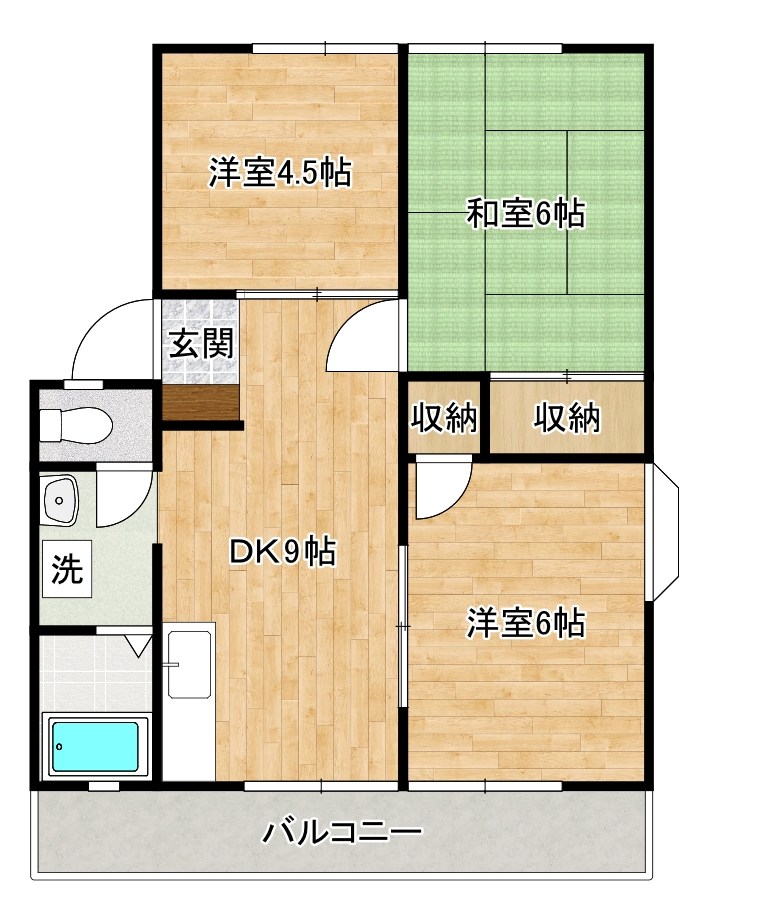 グリーンビレッジ湯川　A棟 201号室 間取り