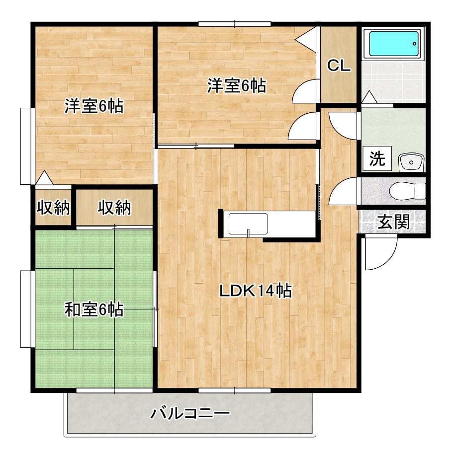 フィールド・KK 202号室 間取り