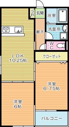 R'sResidence愛宕(アールズレジデンス愛宕)  103号室 間取り