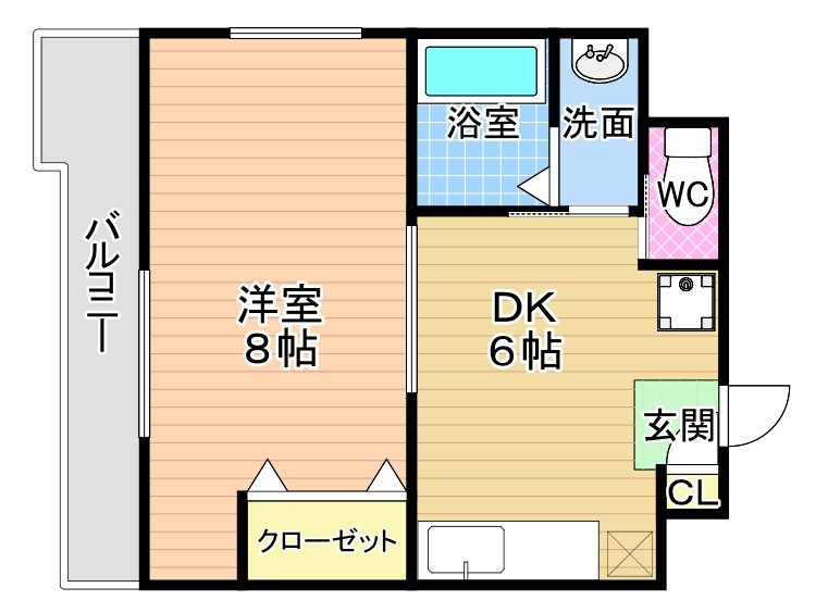 第61川崎ビル  501号室 間取り