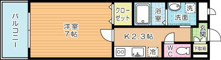 グレイスフル到津 105号室 間取り