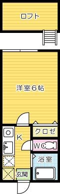 エクシヴ大里Ⅰ  204号室 間取り