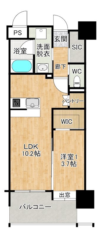 ヒルクレスト片野グランデⅠ 203号室 間取り