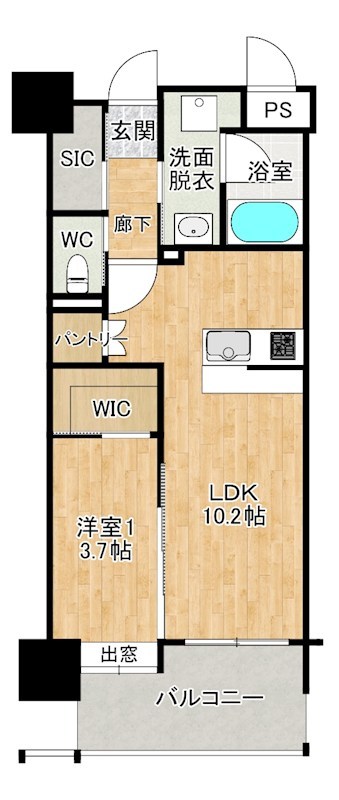 ヒルクレスト片野グランデⅠ 1004号室 間取り