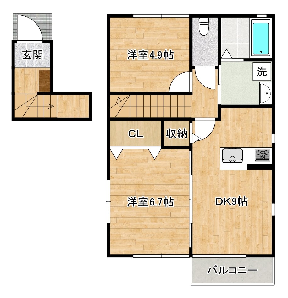 さくらビレッジⅡ  201号室 間取り