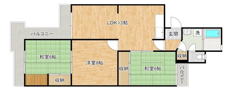 二十町団地 305号室 間取り