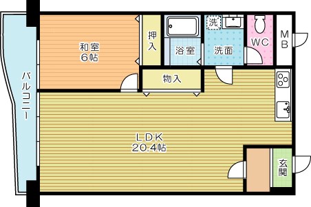 ハニーハイツ三萩野 902号室 間取り