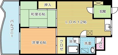 ハニーハイツ三萩野 903号室 間取り