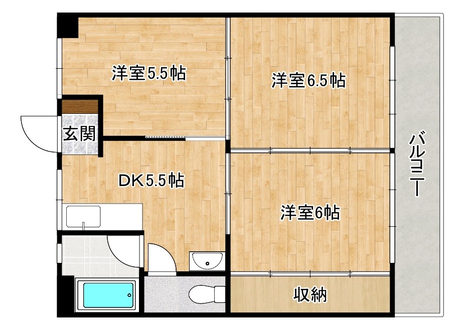 フィオーレ大里 303号室 間取り