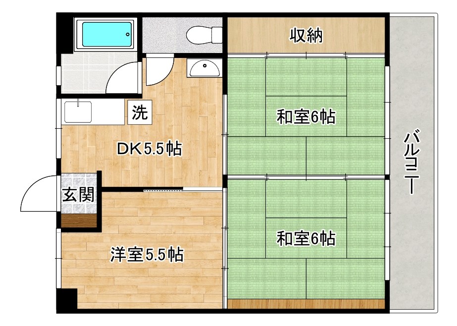 フィオーレ大里 302号室 間取り