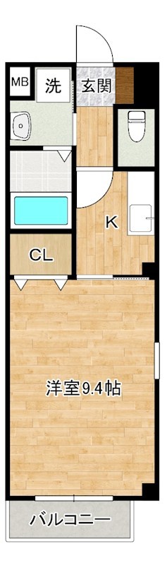 カレント上吉田Ⅰ　Ａ 101号室 間取り