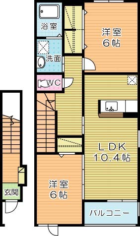 セゾンクレール 202号室 間取り
