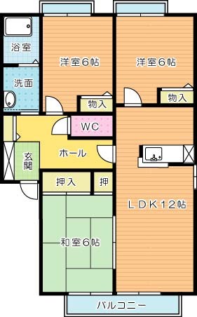 プレンティ嵐山　Ｂ棟 202号室 間取り