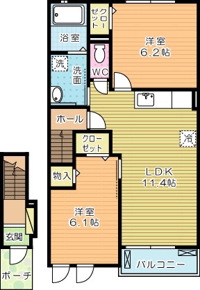 レジデンス恵里 205号室 間取り