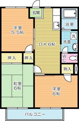 サンハイツ高野  102号室 間取り