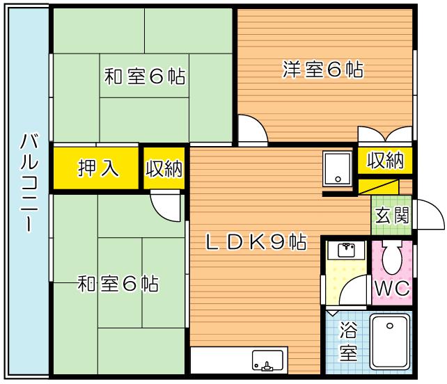 オアシス井堀 102号室 間取り