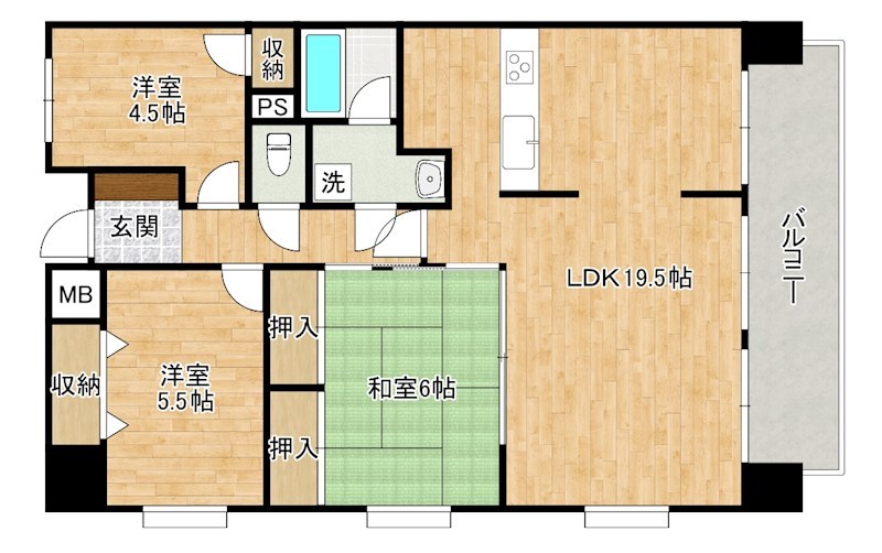 クラブハウス企救丘 401号室 間取り