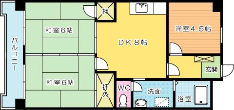 シャトレ吉野町 602号室 間取り