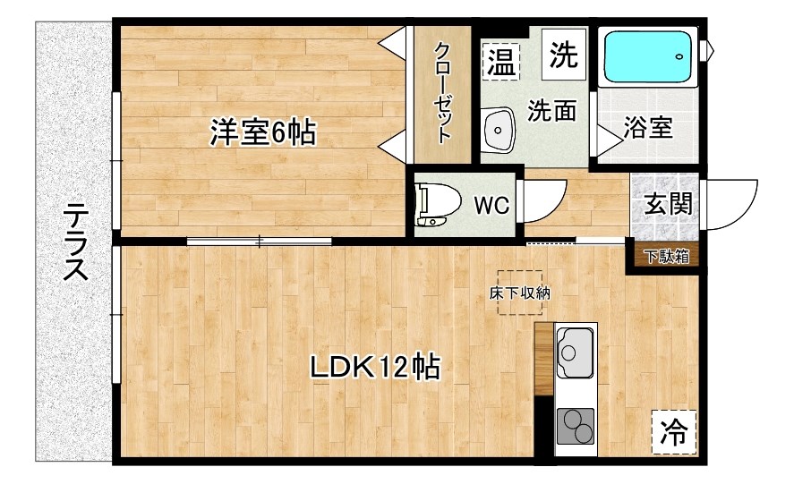 オーク上富野 107号室 間取り