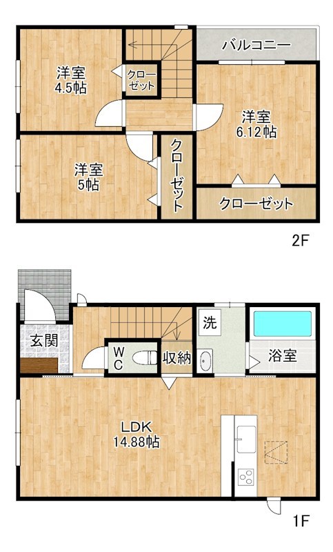 サンラプロ葛原本町Ⅳ　A棟 間取り
