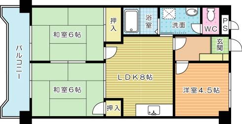 シャトレ中井  502号室 間取り