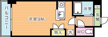 グローリー門司駅前  302号室 間取り