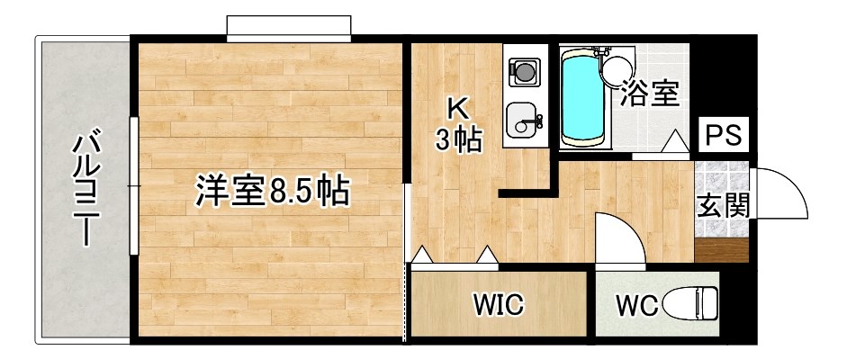ピュアシティ小倉  1009号室 間取り