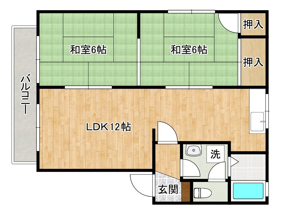Ｐ-ＡＲＫ曽根　Ｄ棟（ピーアーク曽根） 102号室 間取り