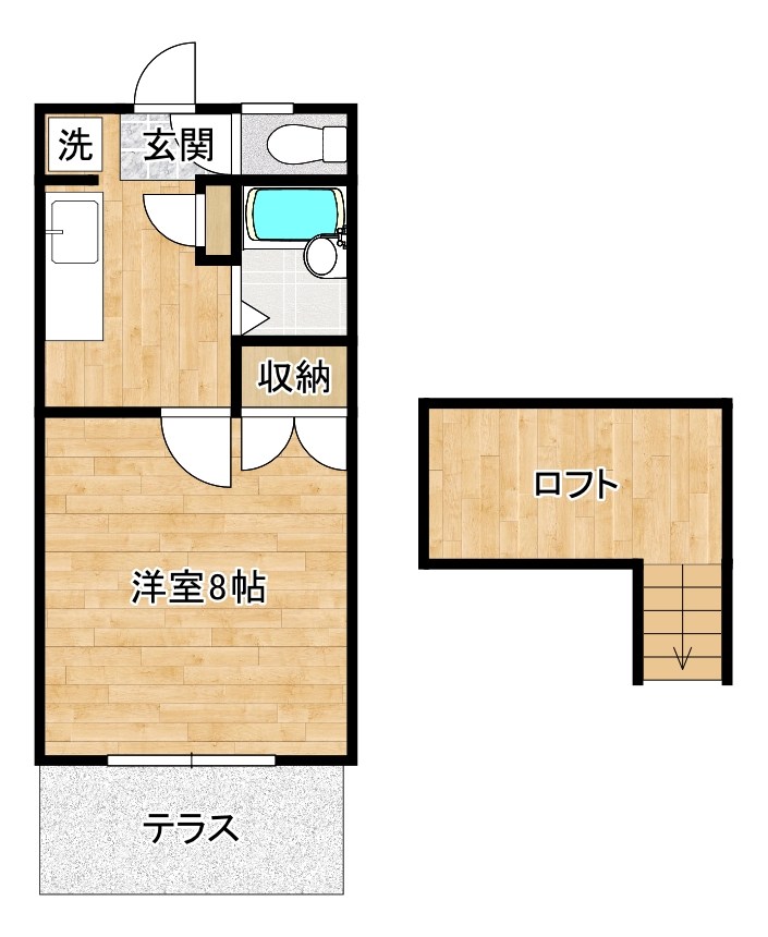 レスト若園  103号室 間取り