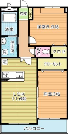 メディアパークⅢコクラ  503号室 間取り