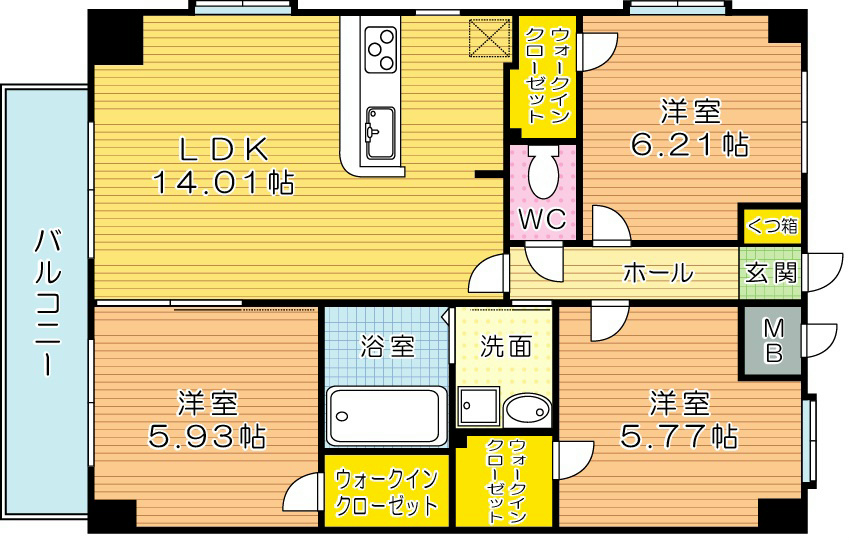 飛幡プライド 704号室 間取り