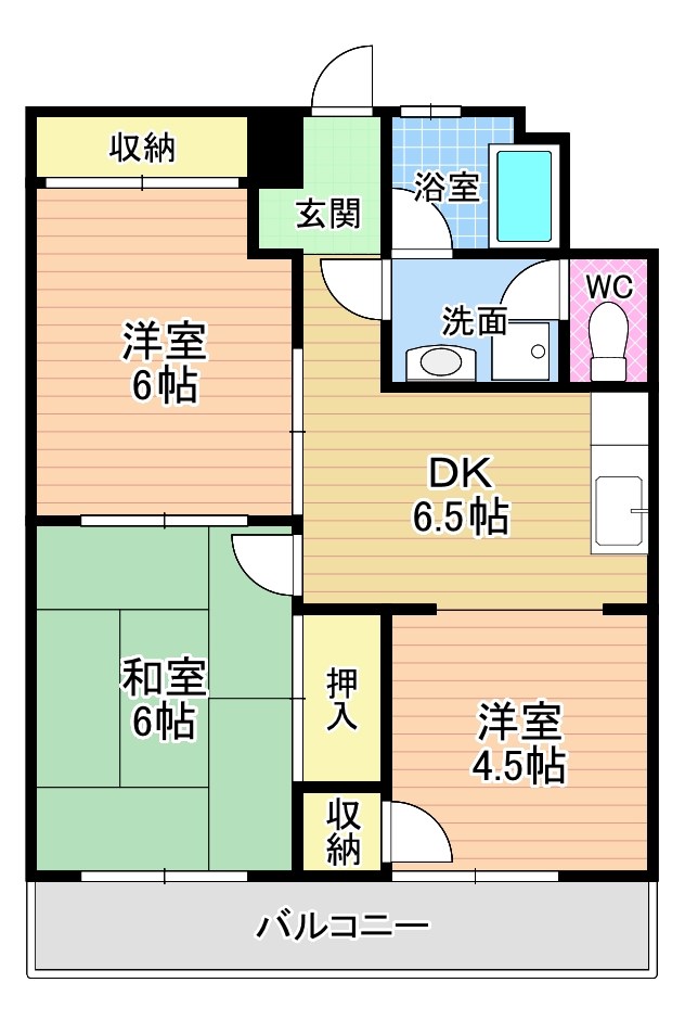 エステート井堀 402号室 間取り