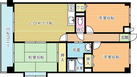 ウェルス嵐山 104号室 間取り