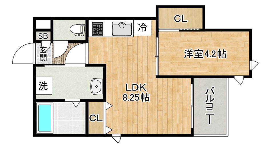 プルーム中原東 105号室 間取り