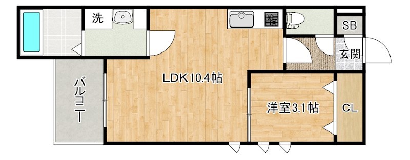 プルーム中原東 201号室 間取り