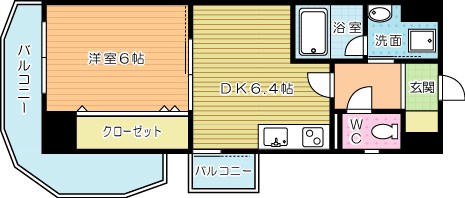 コンフォートスクエア安部山 606号室 間取り