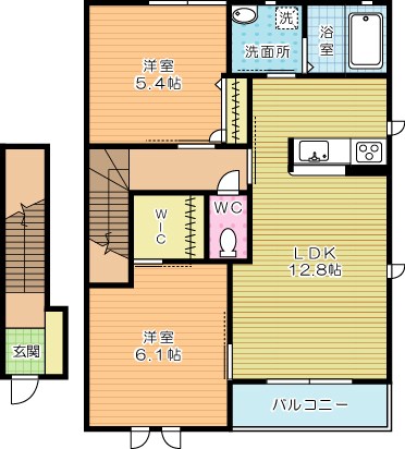 エーアスト湯川Ａ 204号室 間取り