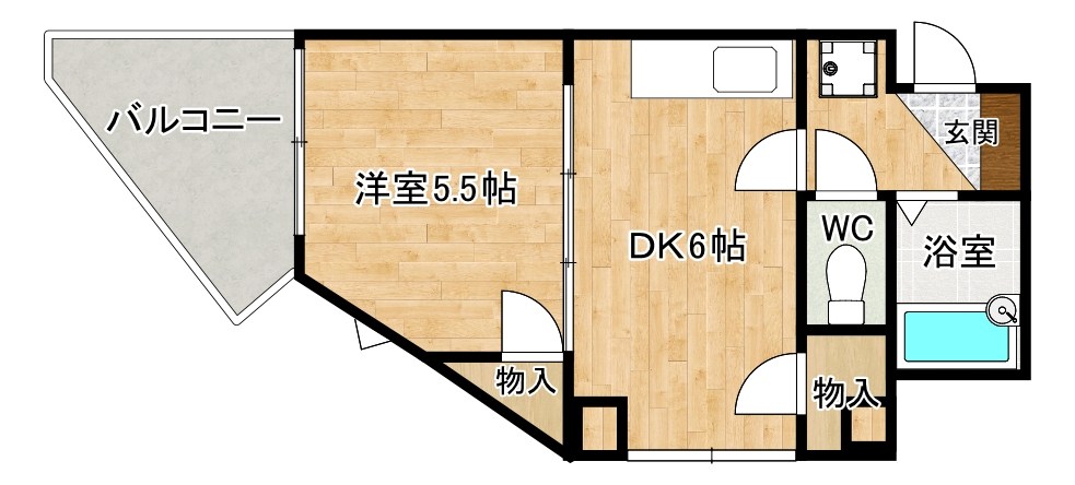 グランドール富士見 608号室 間取り