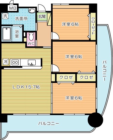 アンジェロポストⅡ   201号室 間取り