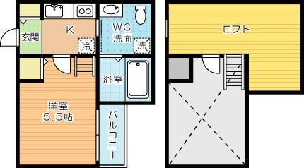Lines Style(ラインズスタイル） 203号室 間取り