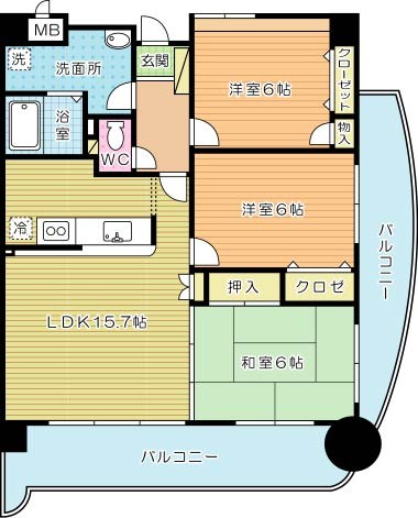 アンジェロポストⅡ   301号室 間取り
