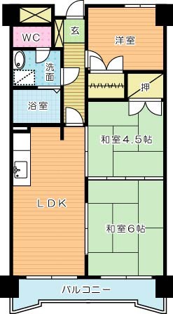 アルシュアベニール城野  604号室 間取り