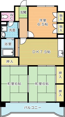 グランドハイツ村上 503号室 間取り