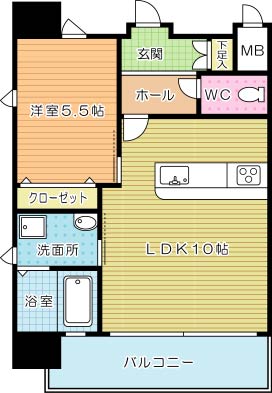 ＡＸＩＯ　ＫＯＫＵＲＡ（アクシオ小倉） 801号室 間取り