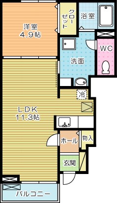 ＩＳＬＡＮＤ津田Ａ棟  103号室 間取り