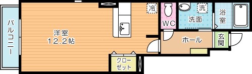 Ｓｏｎｅ　Ａｐａｒｔｍｅｎｔ　Ｃ　   105号室 間取り