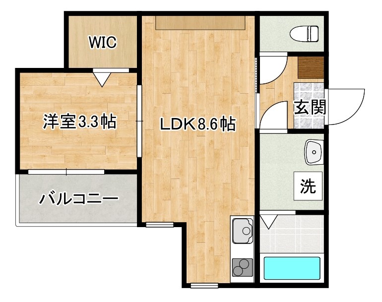 Ｔｉｄｙ西小倉（タイディ西小倉）  303号室 間取り