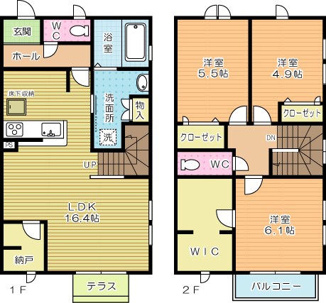 シンフォニア木町A   A-1号室 間取り
