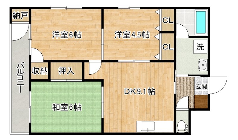タツノ福柳ハイツ  502号室 間取り