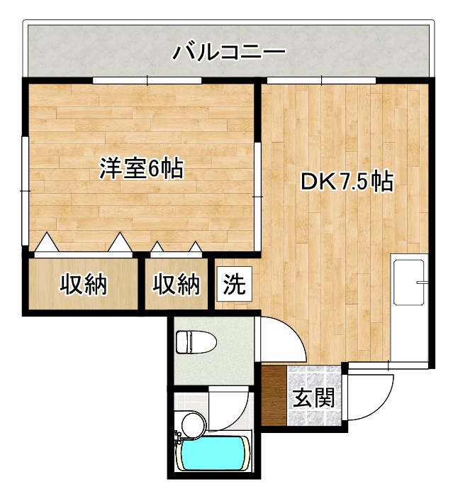 瑞穂ハイツ  201号室 間取り